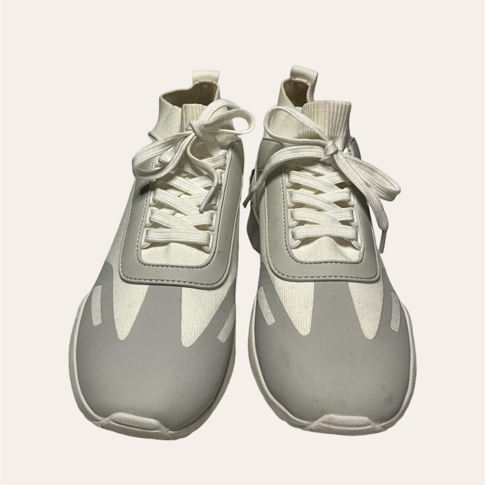 White ASOS Design Dalton Chunky Lace Up Sock Sneakers